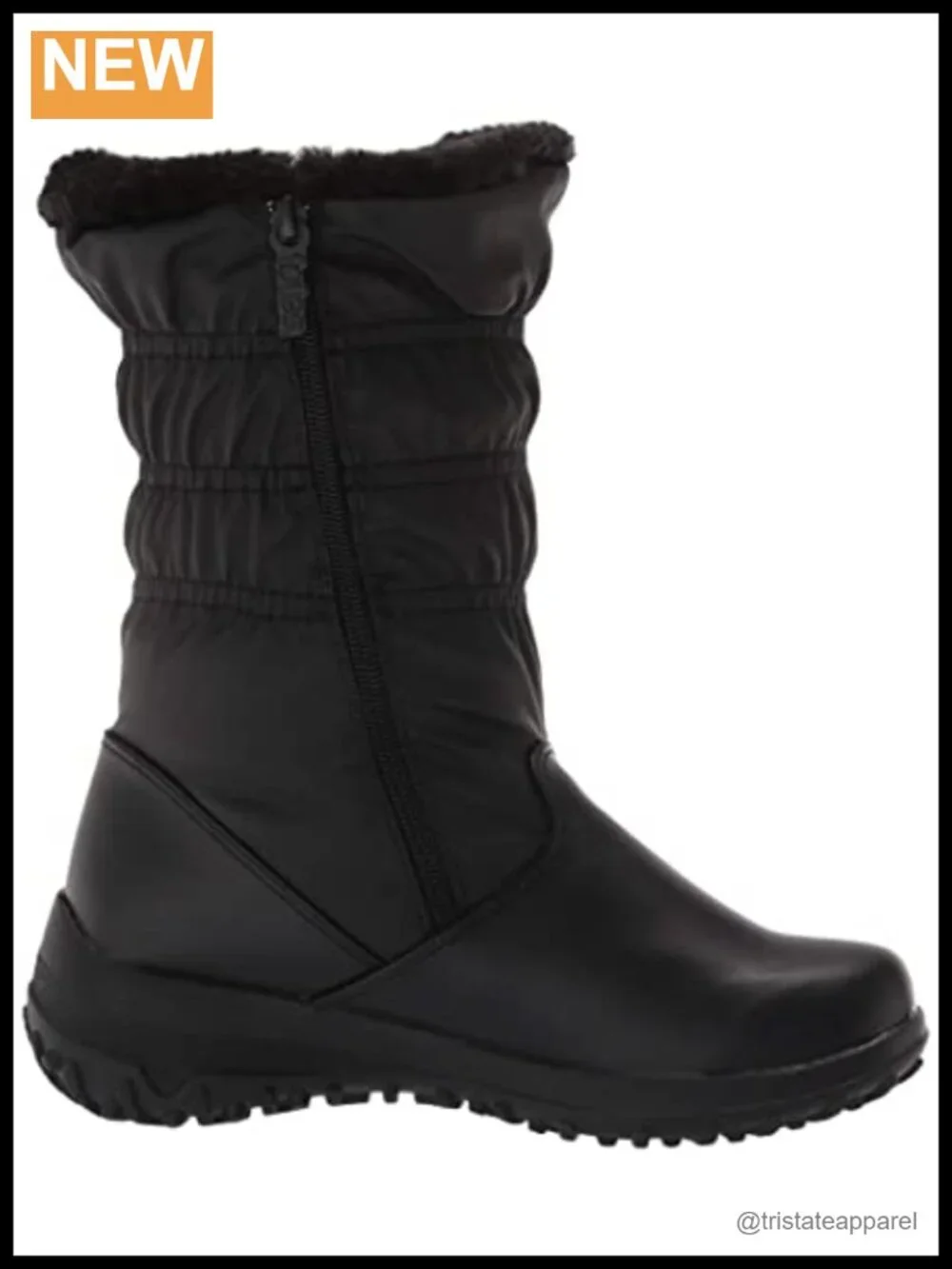 Insulated Waterproof Snow Boots with Faux Fur Trim and Zipper